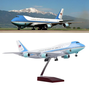 Air Force One Boeing 747 Model (1:150) [Model Length: 47cm] [Landing Gears and Wheels] [LED Voice-Controlled Lights]