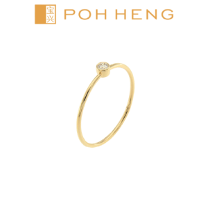 Poh Heng Jewellery 18K Freestyle Simplicity Spark Diamond Ring in Yellow Gold