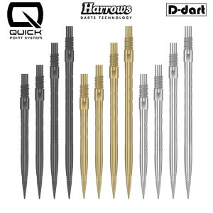 HARROWS DART POINT - MICRO GRIP RIDGE QUICK POINT (QP) BLACK/GOLD/SILVER REPLACEMENT STEEL DART POINT 3Pcs/Pack