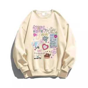 NEPL RABBIT LOVE SWEATER CREWNECK MOTIF TEXT KARTUN LUCU