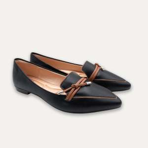 DEAR BLISS Alia Black Knotted Loafers