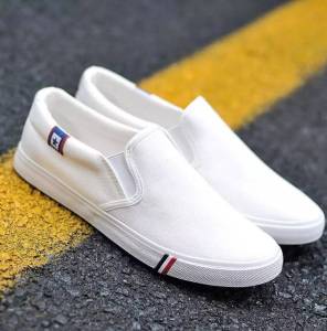 HY035 รองเท้าแฟชั่นชายรองเท้าผู้ชาย ผ้าใบ รองเท้าโลฟเฟอร์ผ้า รองเท้าแฟชั่น สไตล์เกาหลี ไซส์ 40-44