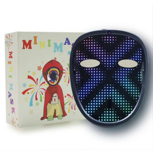 ADULT/KIDS/ SMALL FACE Halloween Cosplay shining mask Control DIY Style LED Shining App Mask - Non-Charging design LED 面罩