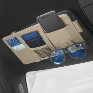 MileRush 1x หนังแว่นตากันแดดคลิปรถจัดเก็บ Bill Card CD ผู้ถือโทรศัพท์ภายในอุปกรณ์เสริม Sun Visor เก็บกระเป๋ามัลติฟังก์ชั่