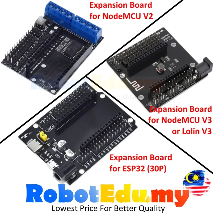 ESP32 / NodeMCU V2 / LoLin V3 IO Voltage 5V GND Pin Expansion Shield ...