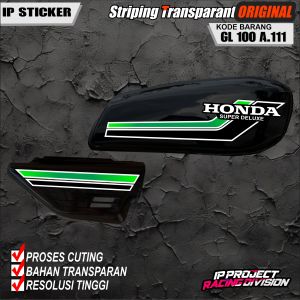 (COD) STIKER STRIPING ORIGINAL MOTOR HONDA GL 100 VARIASI DESAIN RACING HOLOGRAM DAN TRANSPARAN