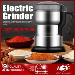 300W 400W Stainless Steel Coffee Grinder Grains Grinder Food Blender Mill Flour Machine Powder Grinder Grinding Machine
