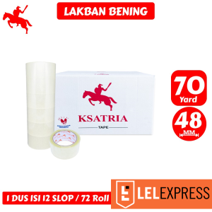 [TERMURAH] KSATRIA Tape Lakban Bening 48MM* 70 Yard -Dus