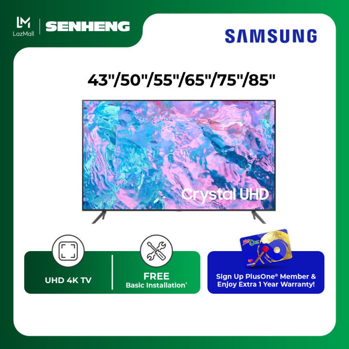 Samsung Cu7100 Crystal Uhd 4k Tv 435055657585 Lazada 3558