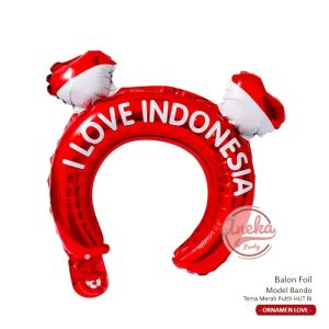 Balon foil Bando Merah Putih bendera i love Indonesia Dirgahayu Ri 17 agustus / Balon Bando HUT RI