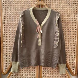 HELENA TOP KNITS ATASAN SWEATER RAJUT KANCING PITA WANITA