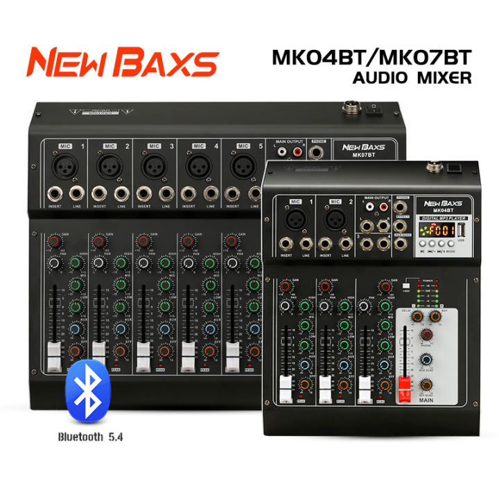 [NEW BAXS Mixer audio with equaliser MK04BT/MK07BT] Mixer audio 4 & 7 ...