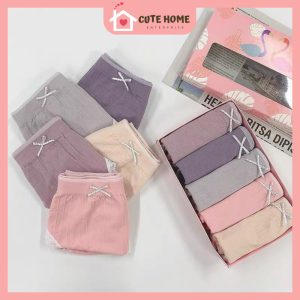 5 Pcs Woman Panties Cotton Antibacterial Underwear Free Size Seluar Dalam Wanita 纯棉底女士内裤