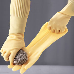Long Size Thick Korean Home Multipurpose Household Natural Latex Dish Clothes Washing Gloves