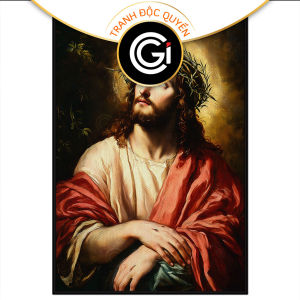 Tranh chân dung chúa giesu. Tranh treo tường dán tường sơn dầu canvas trang trí. CGI-1591