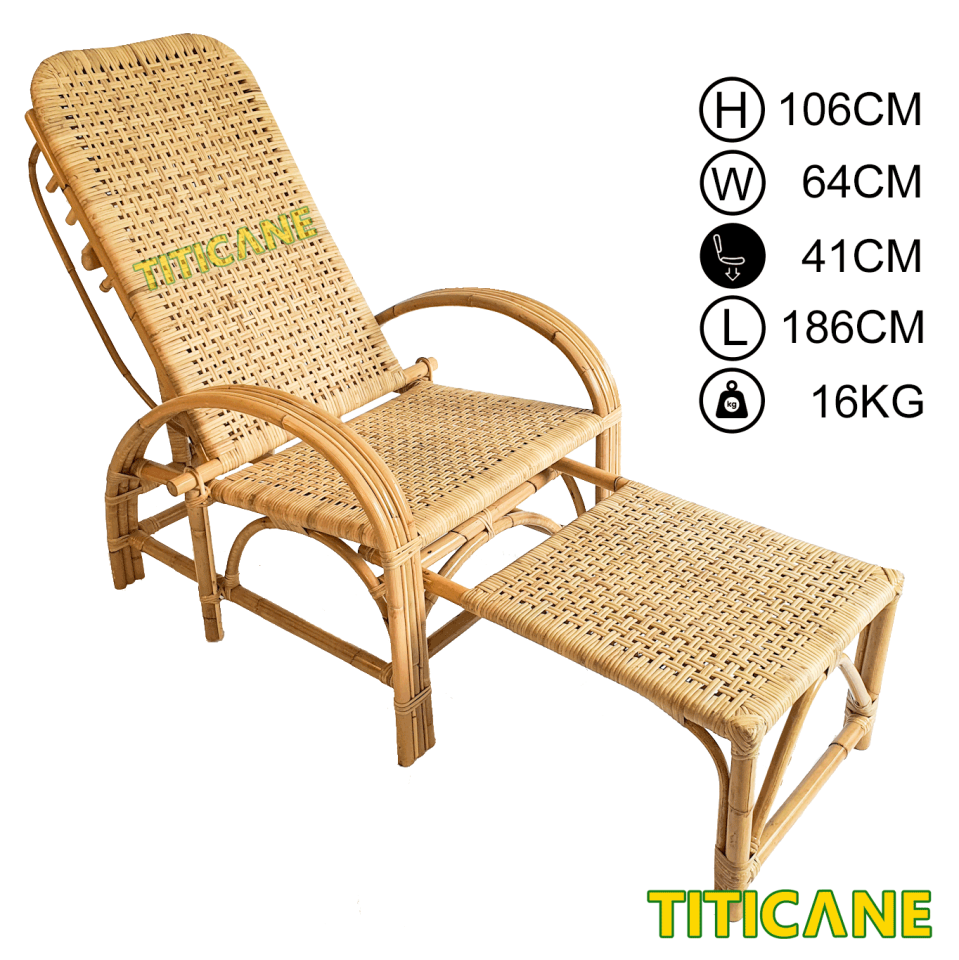 TITICANE Lazy Chair Kerusi Malas Rotan Rattan Manau Mesh