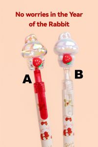 SPARROW Pen Silikon / Silicone Pen / Pen Karakter Lucu Cantik STRAWBERRY BUNNY (7901)