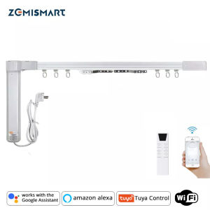 Zemismart Smart Curtain System Tuya wifi Electric Curtains Motor Tuya/SmartLife Control Customized Track Remote Voice Alexa Echo90/135 degree curved connector arc