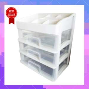 Laci Mini Laci Penyimpanan Unik Laci Kosmetik 3 Susun Makeup Organizer Box Penyimpanan Tempat