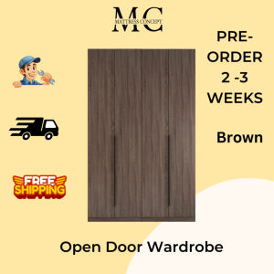 🔥 SALE 【LOCAL SELLER】Jose Walnut 150cm Length WITH TOP/WITHOUT TOP OPEN WARDROBE SAME PRICE