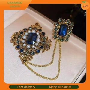 ❣️❣️❣️ Vintage Elegant Square Crystal Metal Tassel Brooches Badges For Women Men Fashion Suit Coat Pin Jewelry Accessories Gift