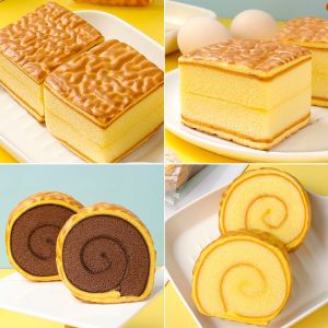 Tiger skin roll cake double breakfast instant Dim sum 200g500g900g    虎皮卷