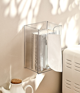 Elegant Transparent Tissue Holder Wall-Mounted Towel Dispenser for Bathroom