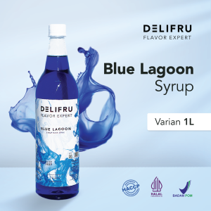 Blue Lagoon Syrup Delifru 1 Liter - Sirup Jeruk Biru Premium