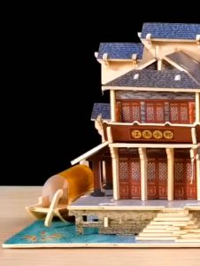 PUZZLE KAYU DIY / PUZZLE DIY KAYU RUMAH MODEL CHINA / MAINAN EDUKASI ANAK / PRAKARYA ANAK / MAINAN DIY KAYU / PUZZLE KAYU 3D