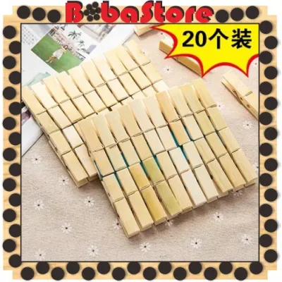 ⭐Bobastore⭐ R021 20Pcs Wooden Clip Penjepit Foto Jepitan Dekorasi Dinding Pesta Klip Jepit Kayu Baju