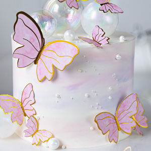 【Pharaoh🎀COD】Cake Toppers Kupu-kupu Memanggang Kue Dekorasi Dekorasi Plug-in Kue Perunggu Butterfly