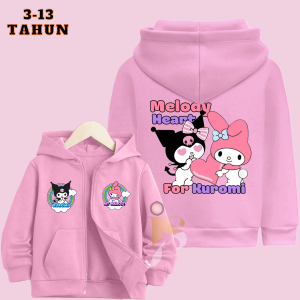 Jaket Anak Cewek Karakter Sanrio Kuromi  Melody Lucu Terbaru Usia 3-13 Tahun