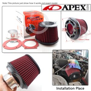 [ APEXI ] Universal Racing Car Air Filter 3 inch 76mm Power Intake High Flow Cold Air Intake Filter CleanerFast shipping
