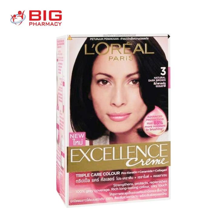 L'Oreal Excellence Creme Natural Dark Brown 3 Lazada