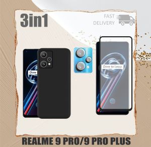 Case Realme 9 Pro / 9 Pro Plus Paket 3in1 Softcase Slim Matte Free Tempered Glass layar Dan Camera