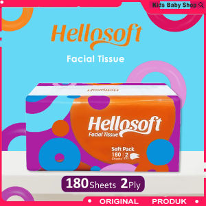 Tisu Hellosoft Facial Tissue 180 Sheets 2ply Tisu Wajah Lembut - Kids Baby
