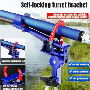 9QSS Universal Fit Fishing Rod Holder Adjustable Height Ground Insert Fishing Rod Bracket Stable Hand Held Ground Insert Bracket For Lake Fishing