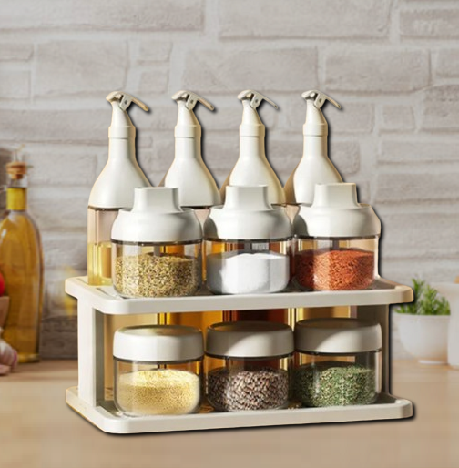 11 in 1 Big Size Leak Proof Seasoning Spice and Condiments Glass Bottle ...