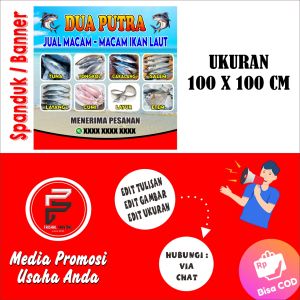 Spanduk Jual Ikan Laut / Banner Jual Ikan / Spanduk ukuran 1 x 1 m
