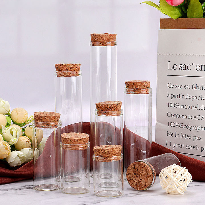 Glass Jar With Cork Tea Capsule Bottle Airtight Box With Lid Capsule ...