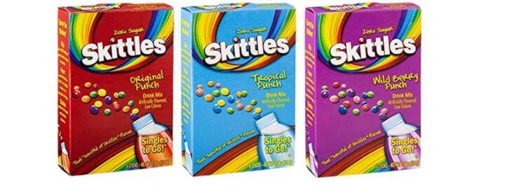 Skittles Zero Sugar Sugar Free Powdered Drink Mix (6 packets/box)