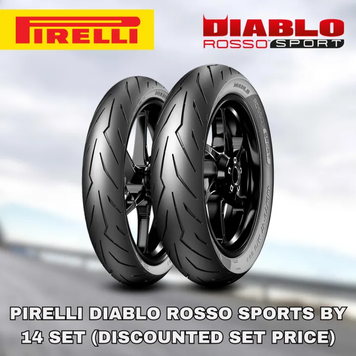 Pirelli Diablo Rosso Sports Tubeless Motorcycle Tires by Size 14