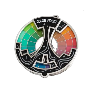 Metal Enamel Pin For Artists with Rotating Color Wheel 3 Level And Magnets Attachments Creative Anxiety Relief Keychain