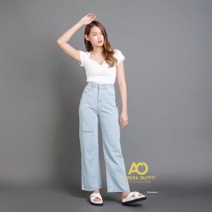 New Highwaist Loose Ripped Jeans 805 - 534 By Alzera Outfit