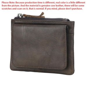 Smart King New Retro Mini Short Wallets for Men and Women Genuine Cow Leather Casual Coin Purse Multifunction Card Holders