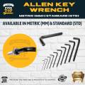 (5.5mm-10mm) (1/4 - 3/8) Allen Key Wrench Metric (mm) & Standard (std) Sold Per Pc. 