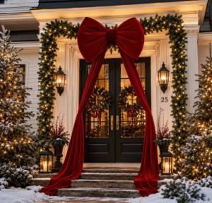 KK Oversized Christmas Bow for Home Office Events - for Christmas trees windows doors and others oversized big bow made of excellent fabric - reversible - decorative - excellent quality - excllent quality - fabric from abroad - classy and elegant -