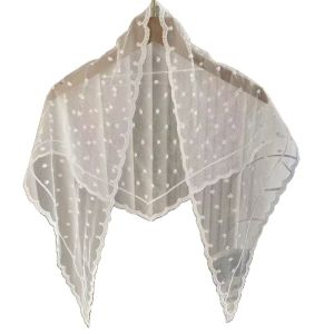 WILLUCK Chấm bi Khăn tam giác Ren thêu Sheer Khăn trùm đầu Đa năng Phong cách đồng quê Khăn choàng Dành cho phụ nữ