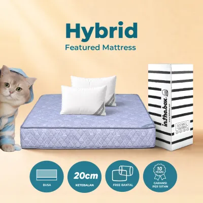 Kasur Busa IN THE BOX Hybrid - FREE Bantal Ukuran 90x200 100x200 120x200 140x200 160x200 180x200 & 200x200