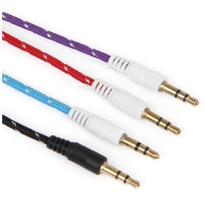3.5mm Audio Aux Male Stereo Woven Fabric 2 pole Braided Cable - Buy 1 Get 1 Free, 2pcs Total